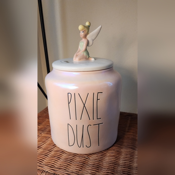 Rae Dunn Other Nwt Rae Dunn Pixie Dust Large Canister Iridescent Pink With Tinkerbell Poshmark